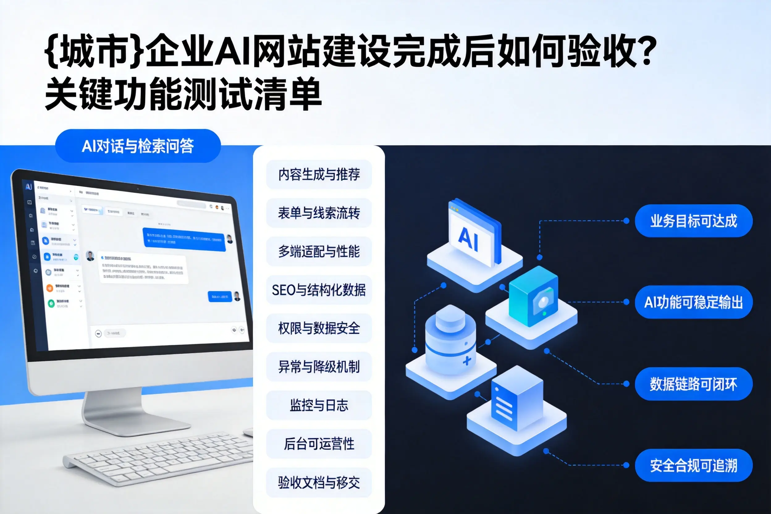 铜川企业AI网站建设完成后如何验收?关键功能测试清单