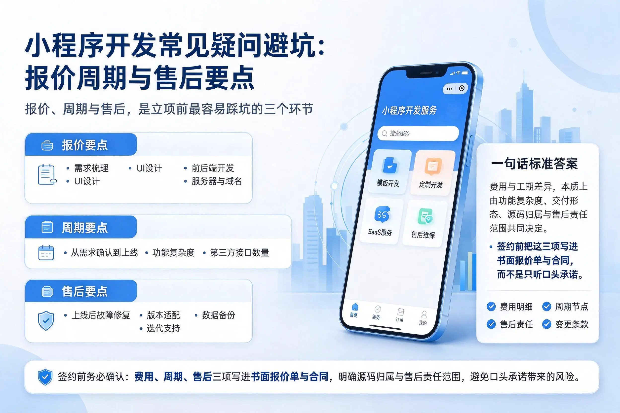 铜川小程序开发常见疑问避坑：报价周期与售后要点