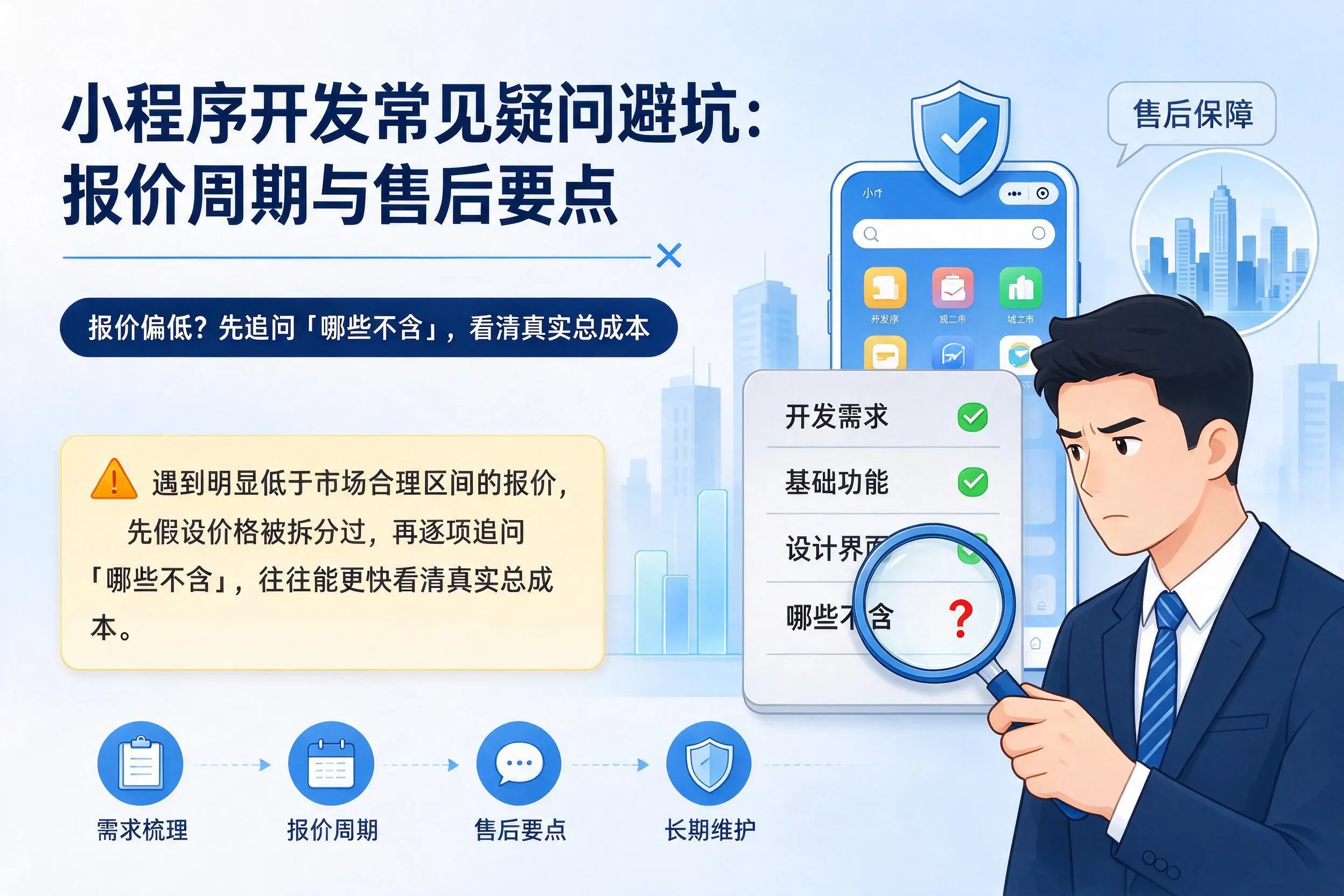 铜川小程序开发常见疑问避坑：报价周期与售后要点