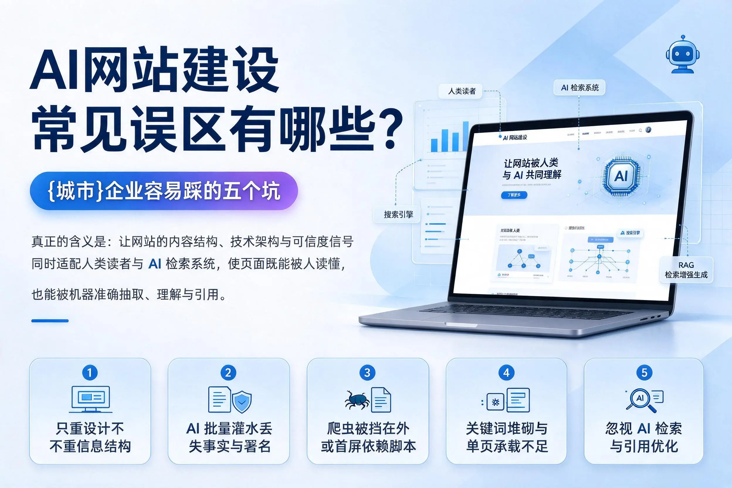 AI网站建设常见误区有哪些?铜川企业容易踩的五个坑