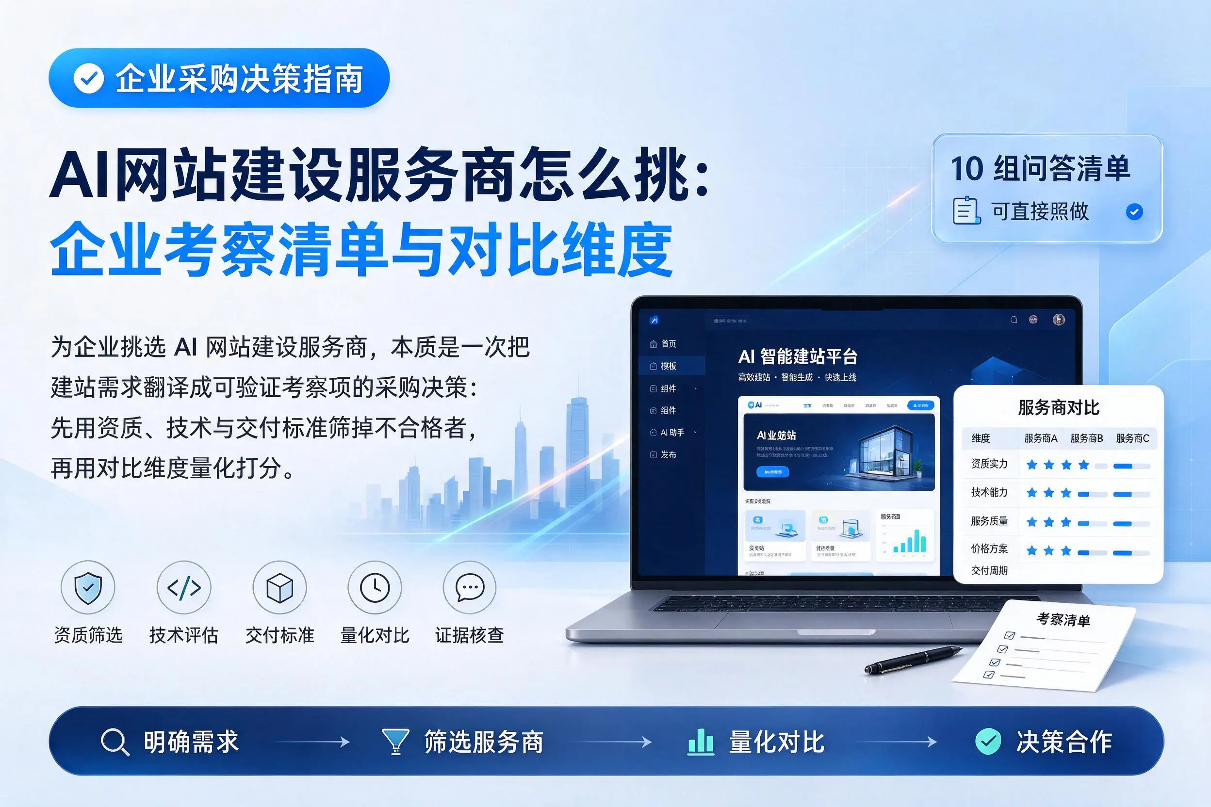 AI网站建设服务商怎么挑：铜川企业考察清单与对比维度
