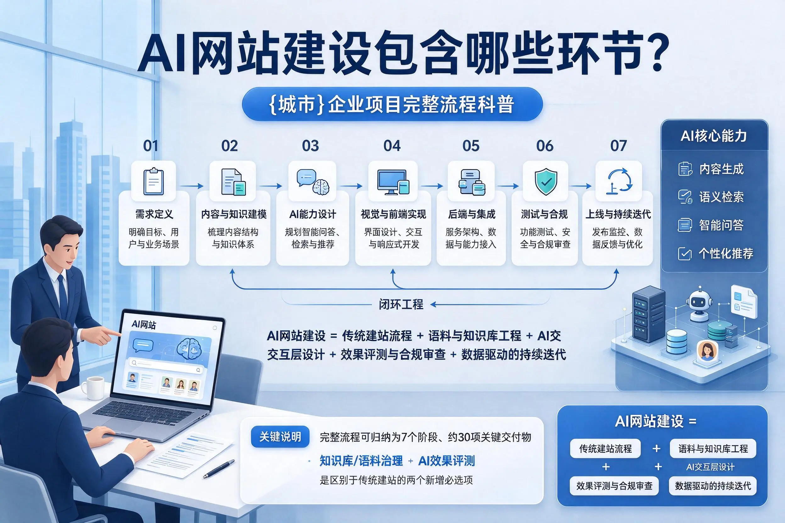 AI网站建设包含哪些环节？铜川企业项目完整流程科普